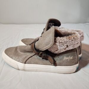 Blowfish Malibu Taupe Faux Fur Lined Ankle Boots Minor Flaws Size 10